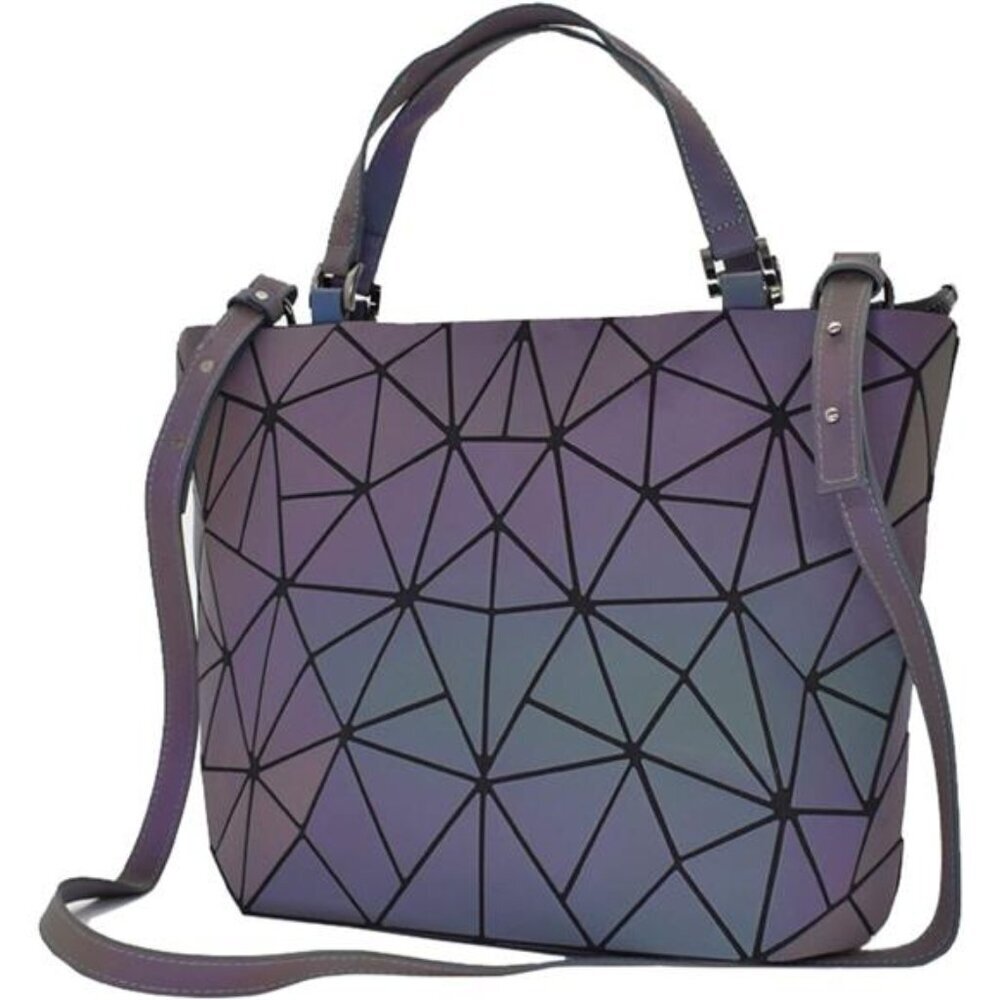 Holographic Purse Geometric Purse Luminous Handbag Purse and Wallet for Women